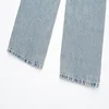 Women's Fashion Jeans Solid Colour Loose Trousers Gradient Colour Casual Streetwear Pant Broken Holes Decorated Jeans 4