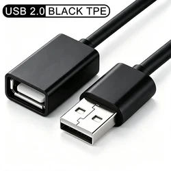 Premium USB Extension Cable - Super Speed USB 3.0 Male to Female Data Sync Extender (1m, 2m, 3m) - 1.5m (USB2.0 TPE Black NK)