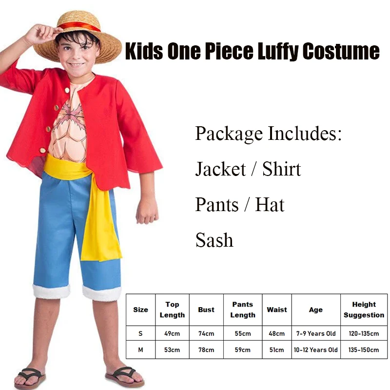 thumbnail image 1 of Disfraz de Roronoa Zoro para niño, sombrero de paja, disfraz de Luffy musculoso para niño, 1 of 5