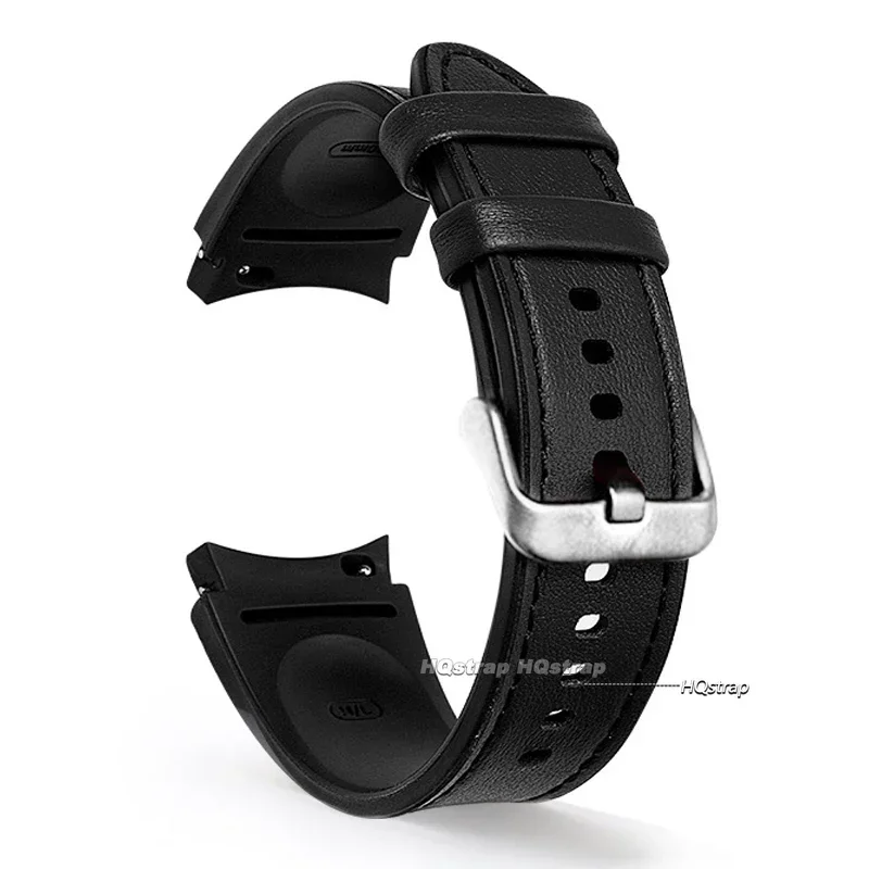 Silicone & Leather 20mm Watch Strap - Premium Two-Tone Design Bracelet