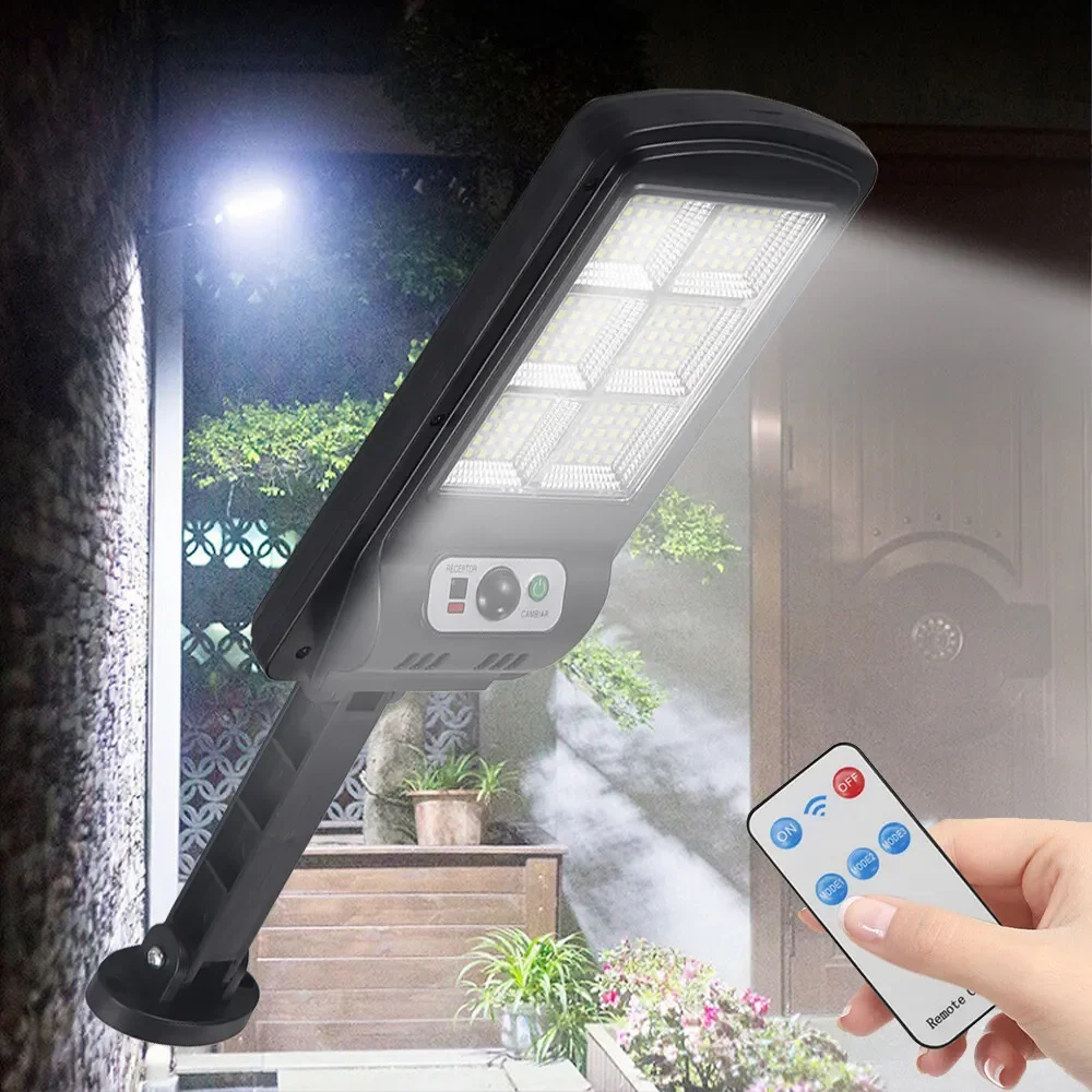 Solar LED Street Light Motion Sensor Remote Control Wall Flood Yard Outdoor Lamp - Image 4