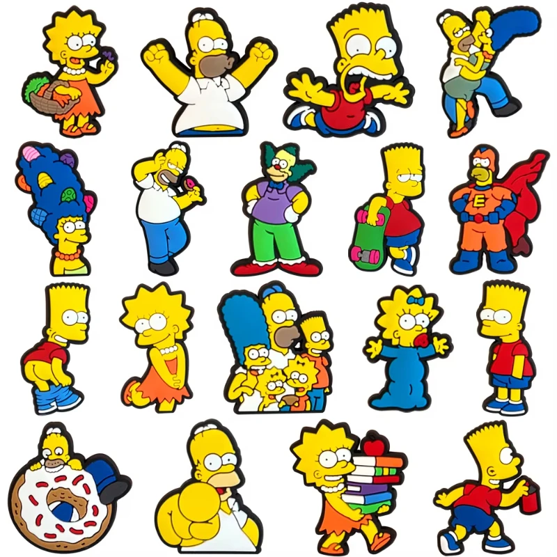 Simpson Series Shoe Charms Set – Cute Kawaii PVC Sandal Accessories