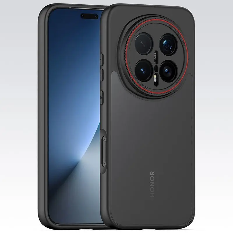Honor Magic8 Pro용 케이스 고급스러운 피부 친화적인 무광택 마감 카메라 스타일 Honor Magic 8 Pro용 전화 커버 충격 방지 쉘