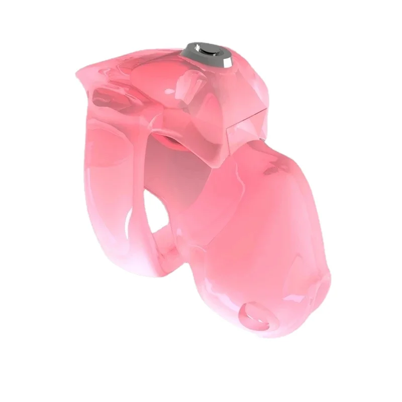 Penis Chastity Cage Chastity Lock Sex Toy Chastity Cage Accessory Pink HT-V5 With 4 Penis Rings
