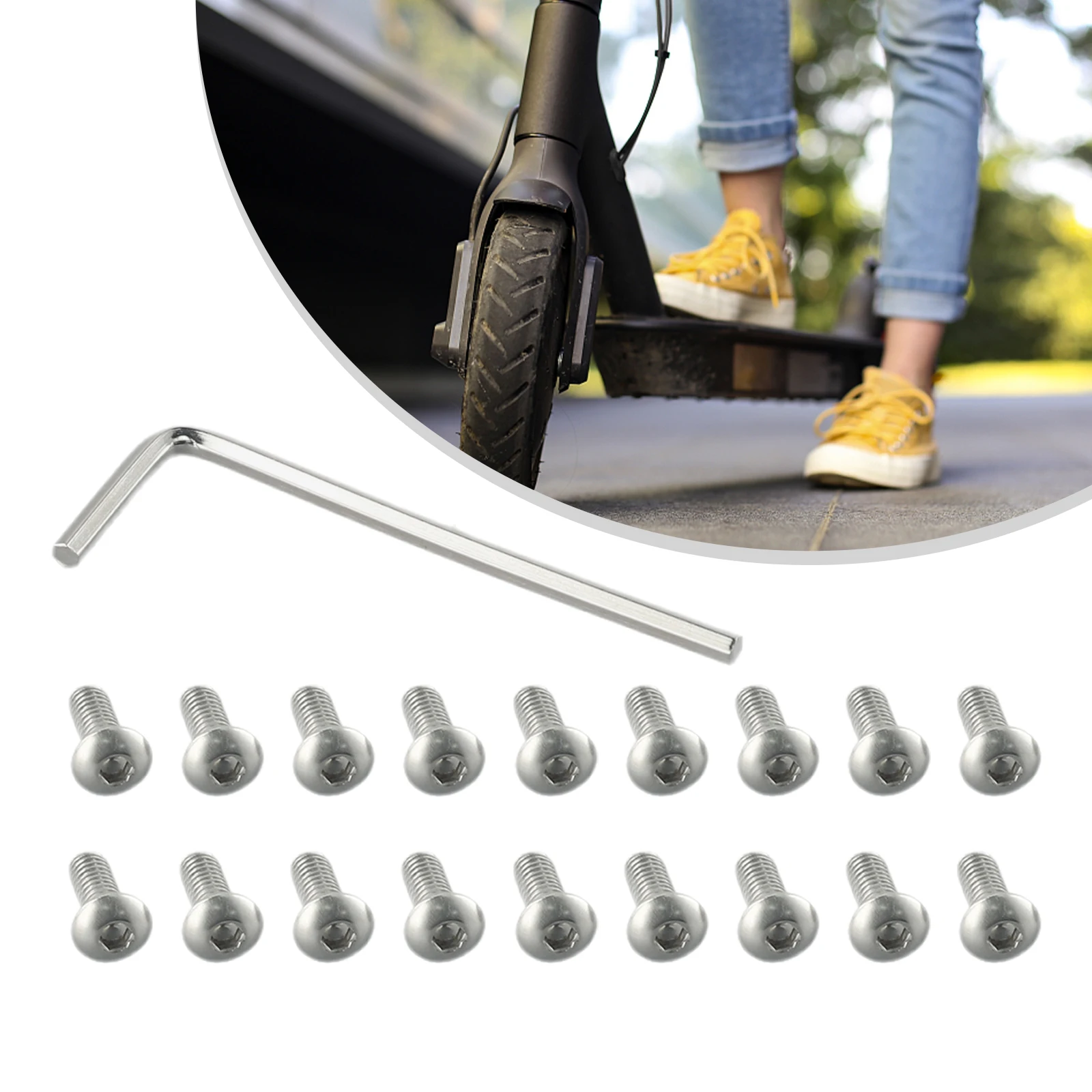 Stahlschrauben-Set mit 18 Stück für die untere Abdeckung des Elektrorollers, passend für NINEBOT Max G30, 10 x 4 mm, Ersatz-Hardware-Kit – Detail 1
