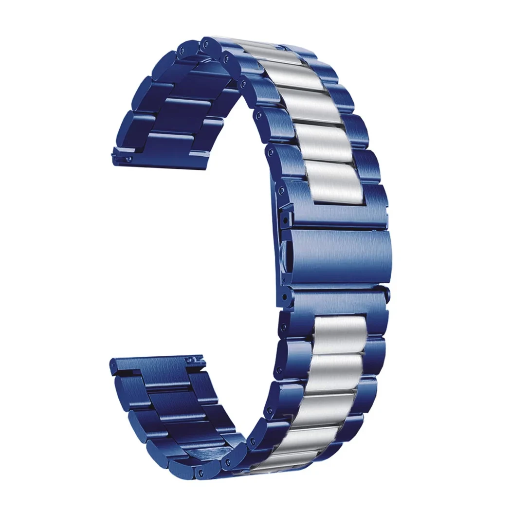 Premium Stainless Steel 22mm Smartwatch Strap with Metal Folding Clasp