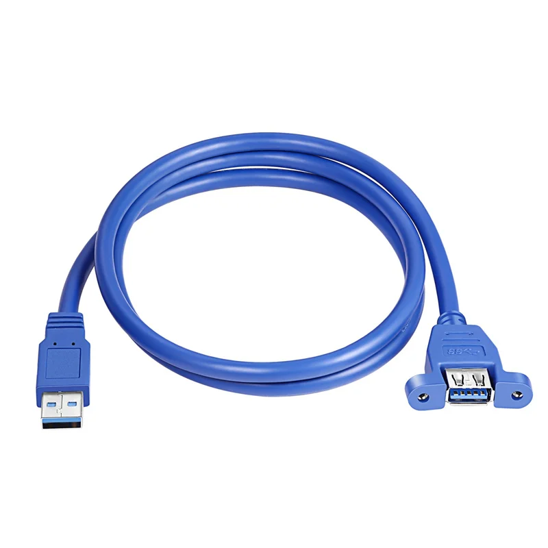 최고 품질의 USB 케이블, 3.0 익스텐션 암수 익스텐션 케이블, 이중 차폐 나사 패널 장착, 0.3m, 1m, 3m, 5m