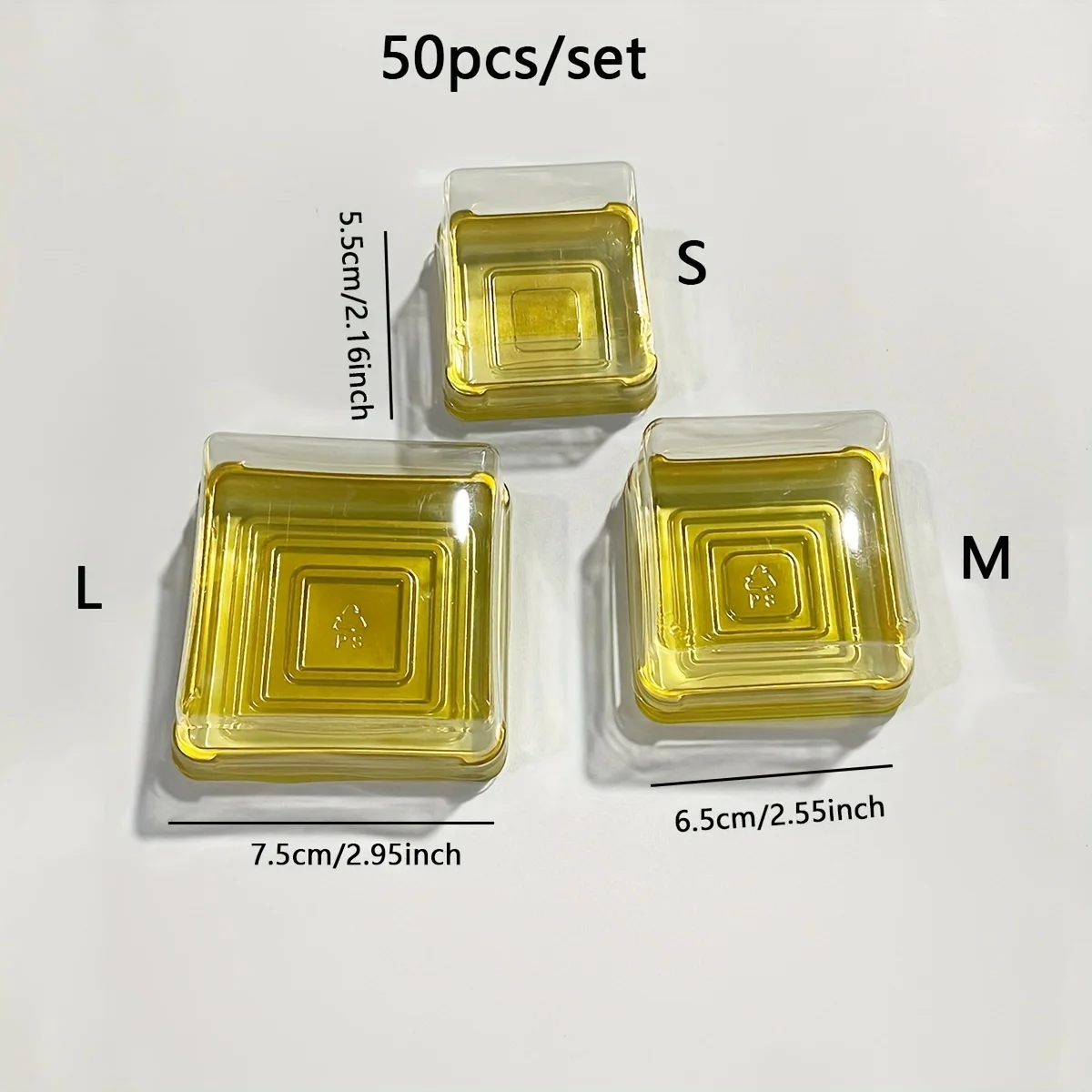 50pcs-Clear Lids Square  Baking Box for Sandwiches, Cakes, Pastries, Biscuits Desserts-Durable,Stackable