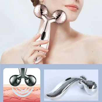 Massaggiatore per il corpo Fascia Tools, massaggiatore manuale 3D a rullo con 2 ruote, strumento di bellezza a V per il viso, strumento per il massaggio e la cura della salute.