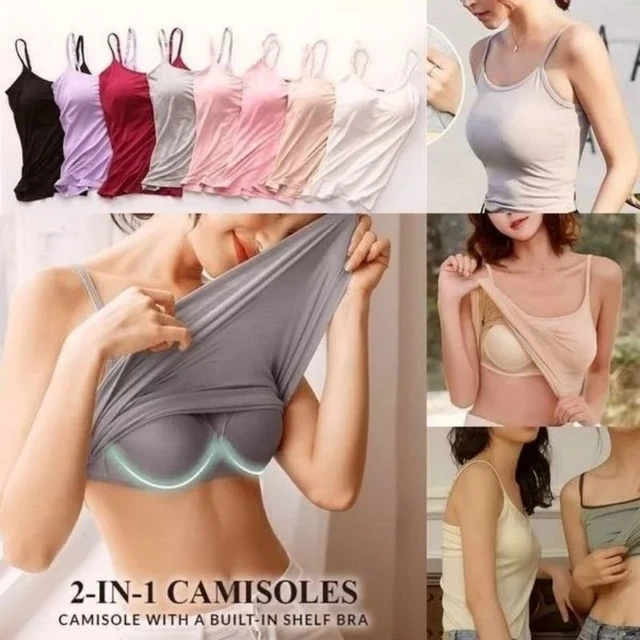 Sexy Tank With built-in bra Stretchy tight underwear no steel ring