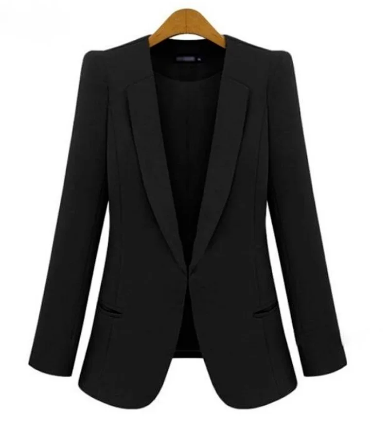 Women Hidden Breasted Blazers 2022 Plus Size Business Suits Spring Autumn New Solid Colors Long Sleeve Blazer Office Work Wear