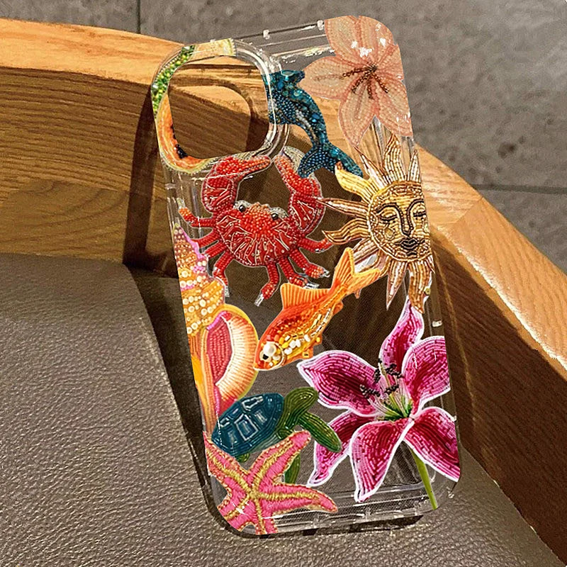 Clear Sun Marine Floral Eyes Soft Phone Case - Vibrant Protection Cover