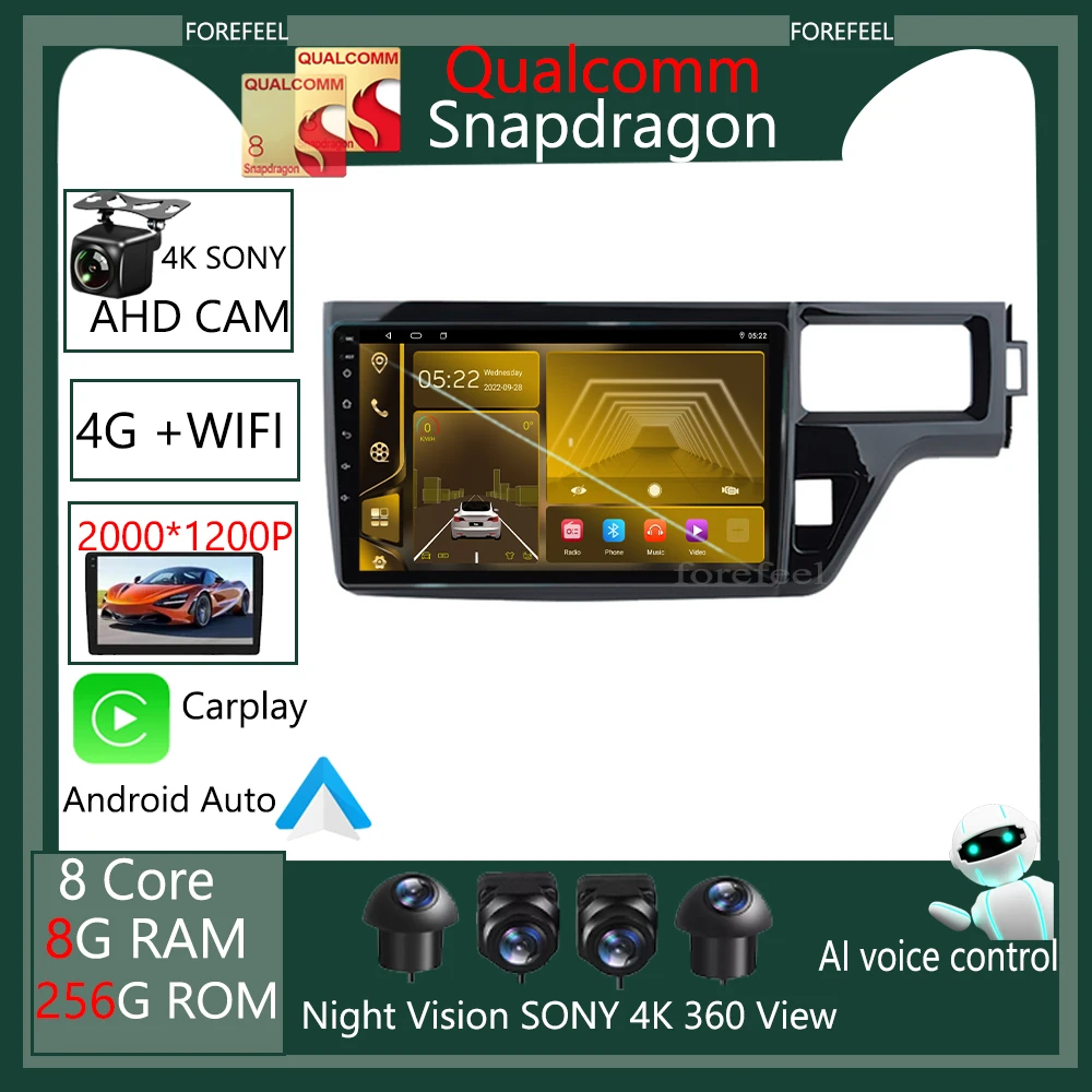 

Qualcomm Android auto For Honda Stepwgn 5 2015-2021 RHD Car Radio Multimedia Video Player Navigation GPS RDS High-performance 5G