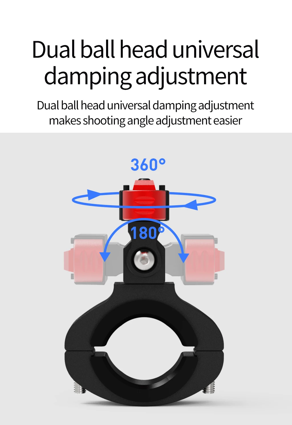 Motorrad-Lenkerhalterung für GoPro 13-Zubehör, magnetische Schnellspanner, Aluminiumklemme, verstellbare Dämpfung, Kamera, Fahrradhalterung – Detail 3