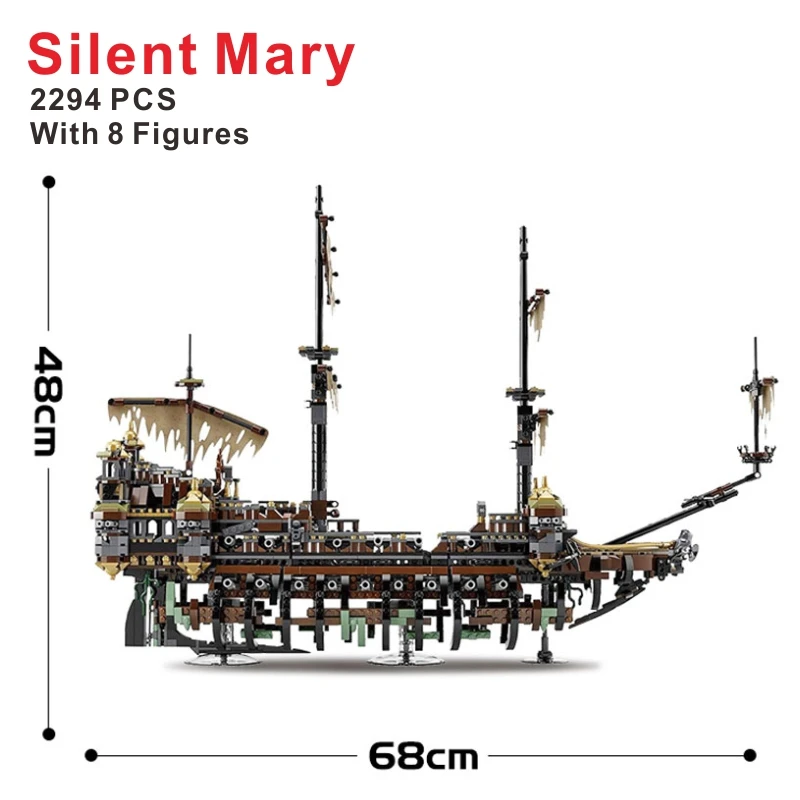 

Building Blocks Boat Model Imperial Flagship The Pirate Silent Mary Bricks for Kids Christmas Gift Compatible 16042 71042