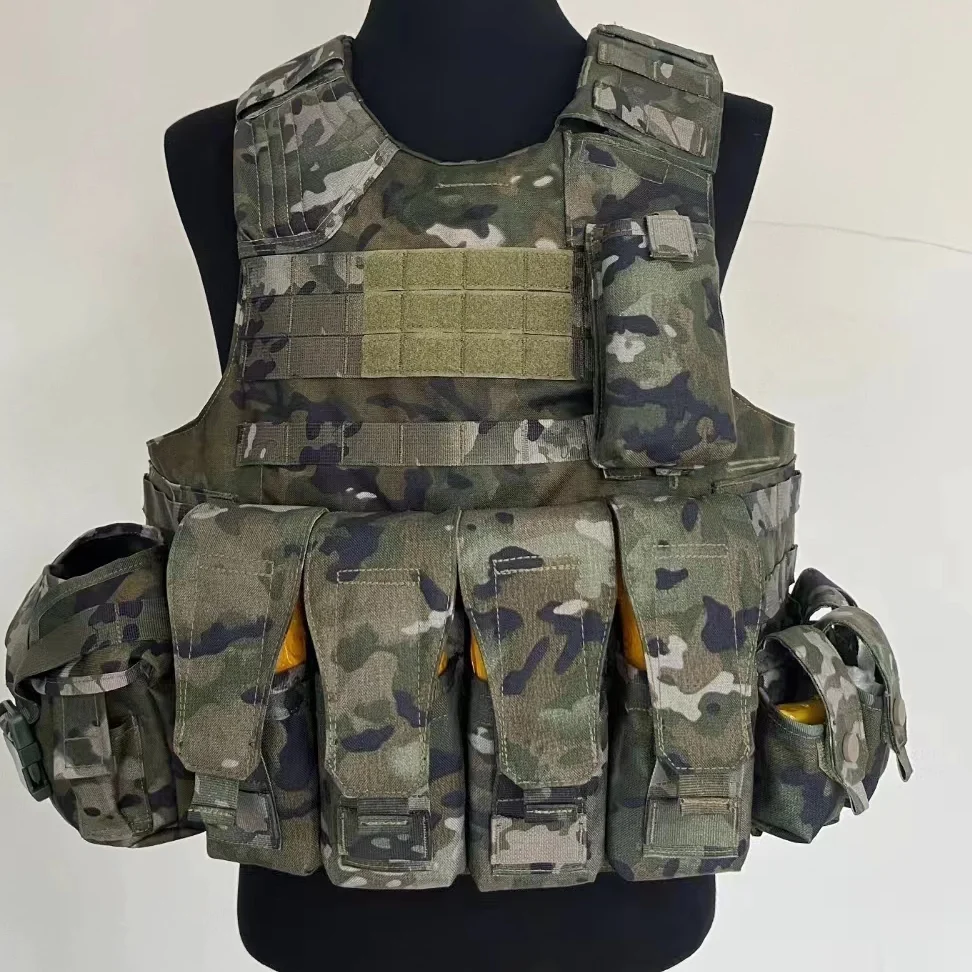 Gilet porte-plaques tactique vert et kaki vue 4