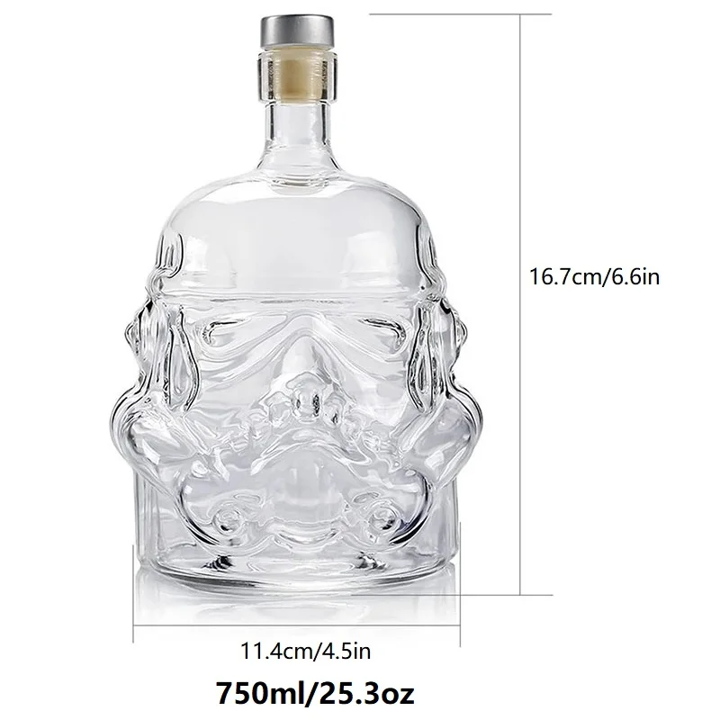 Whiskey Decanter Set 650ml Creative Storm Trooper Decanter White Soldier Glass Jug Liquor Bottle Whiskey Wine Brandy Scotch Bourbon Vodka Decanter