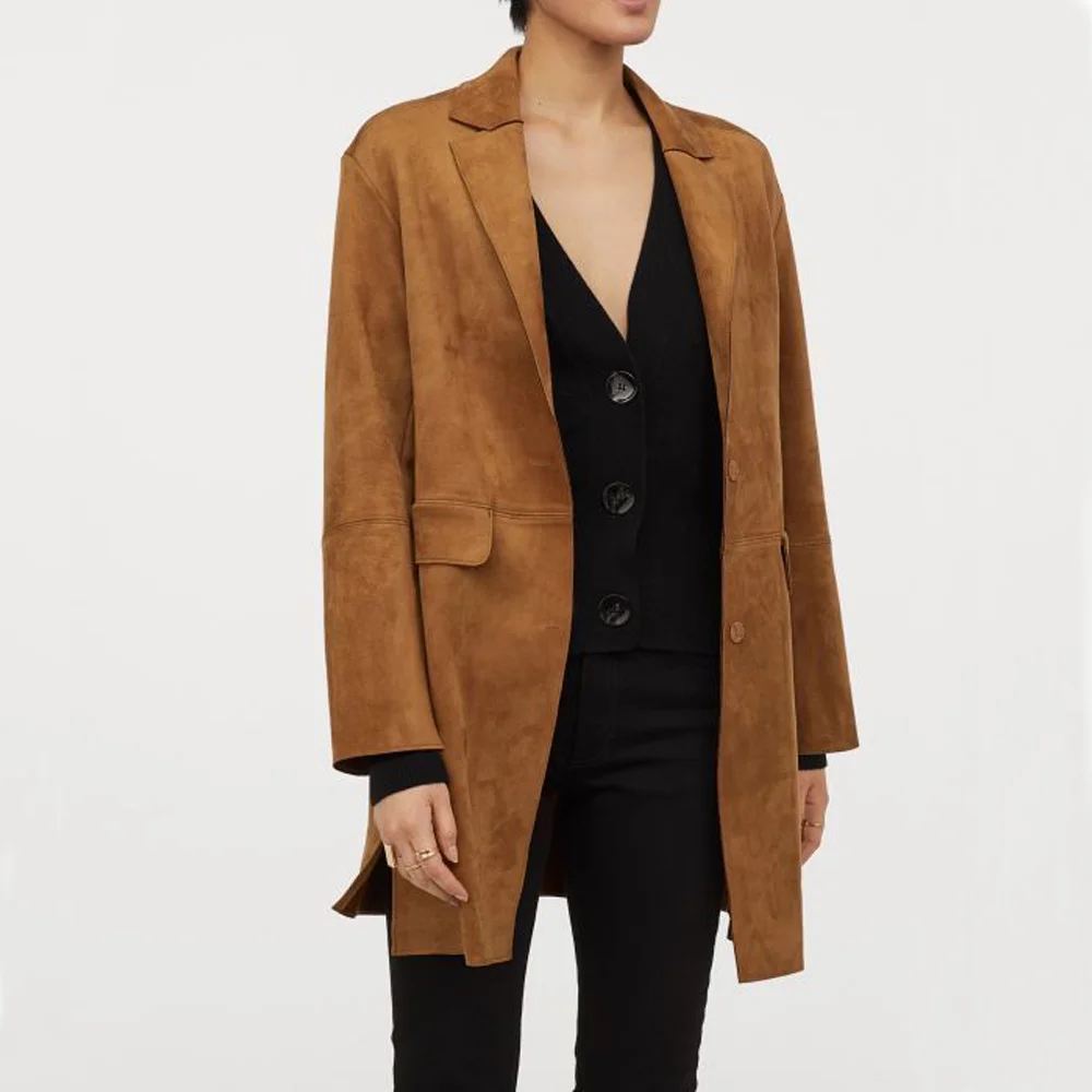 Women's Blazer Suede Single Breasted Elegant Casual Tailor Made to Order Top for Women Blazers Woman Outerwears Coat women jacket suits
