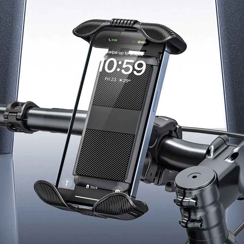 

Motorcycle Phone Mount, 2024 Bike Phone Holder for Handlebar【Thick Case Friendly】Bicycle Phone Mount Cell Phone Clamp for Scoote