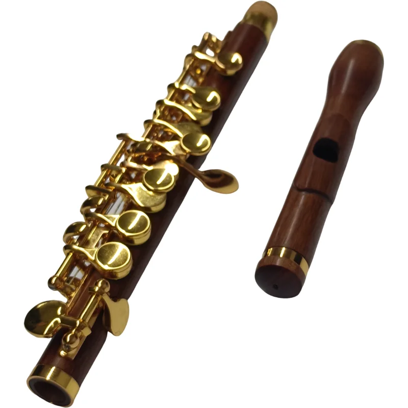 Professional rosewood piccolo c key Gold plated keys nice sound and technique