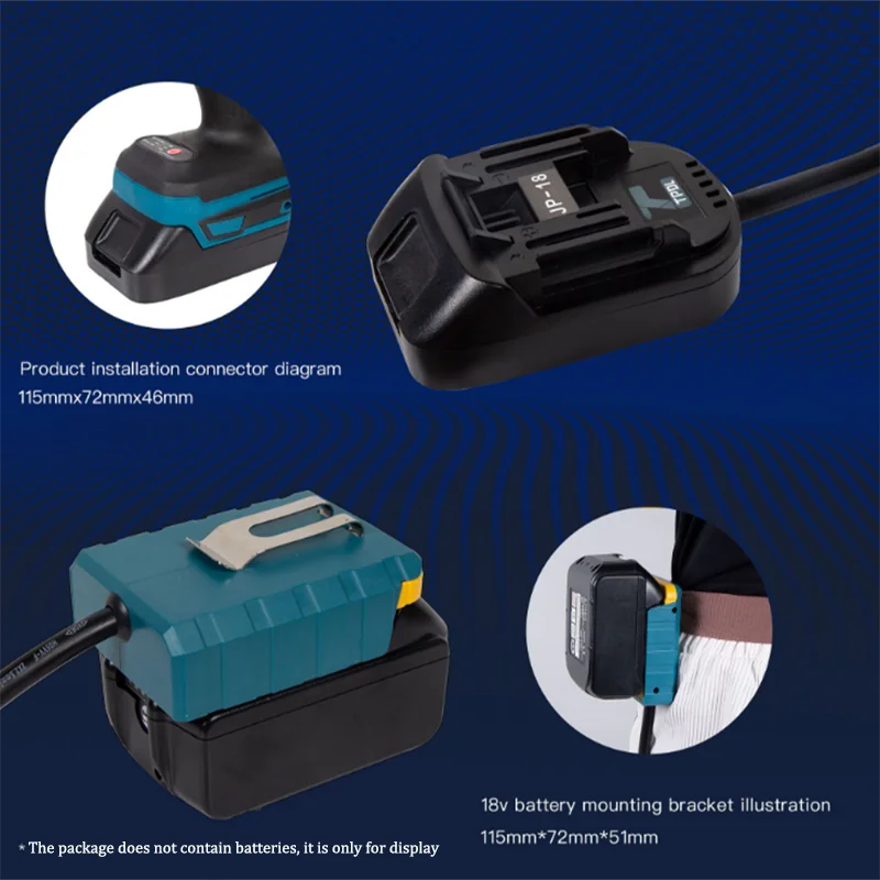 Bateria Extensão Cord Tool eu Plug Baterias de Lítio e Ferramentas Adequado para Makita Bosch Milwaukee Dewalt 18v - Image 3