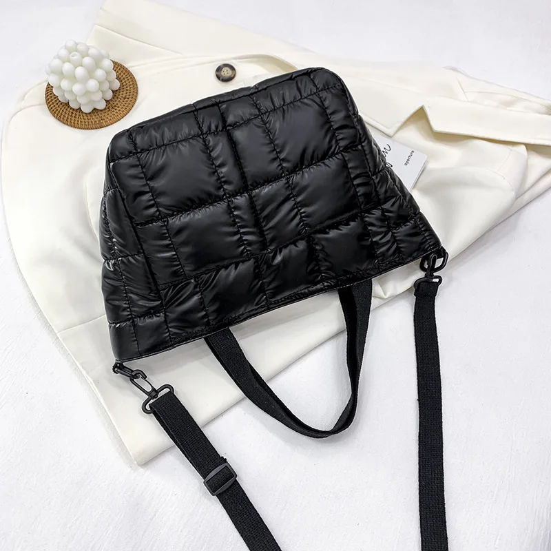 Nylon Quilted Women Handbags Fashion Cotton Padded Crossbody Bags for Women Designer Brands Down Space Shoulder Bag Purses 2022