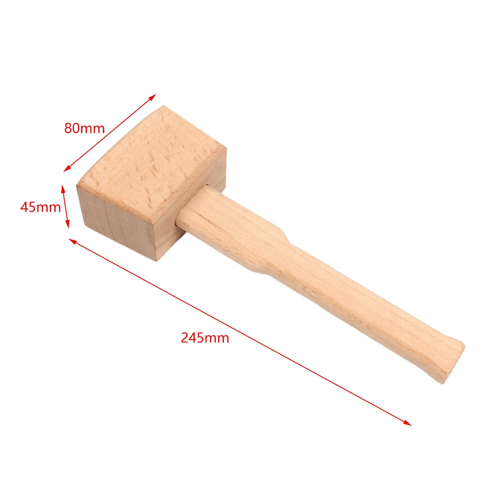 Wooden Mallet with Handle Woodworking Mallet Solid Beech Smooth Surface Premium Woodworking Hand Tool Manual Hammer Wood Hammer