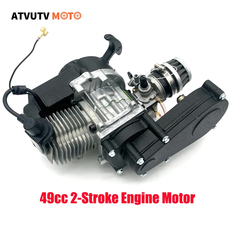 

49cc 2 Stroke Engine Mini Pull Start Carburetor Motor Transmission Air Filter Head For ATV Dirt Bike Quad Pocket Bike