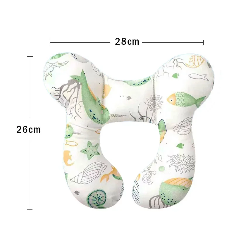 New Cartoon Children's U-shaped Pillow, Cotton Soft Baby Pillow, Travel Car Children's Pillow, Multi-functional Stroller Pillow