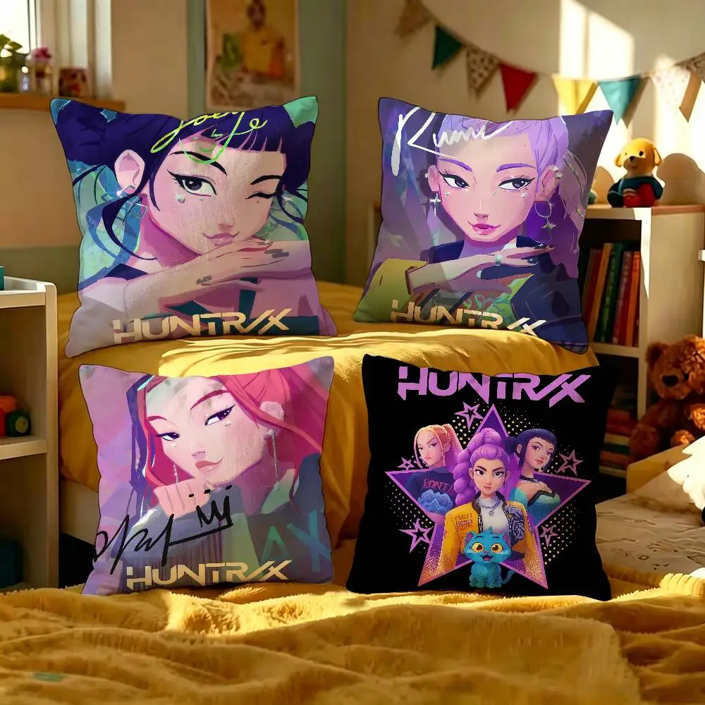 Kop-Cartoon Movie K-Pop Demon Hunters Kissenbezug, 25,4 cm, Bauernhaus-Dekoration, Heimdekoration, Kissenbezüge für Couch-Dekorationen