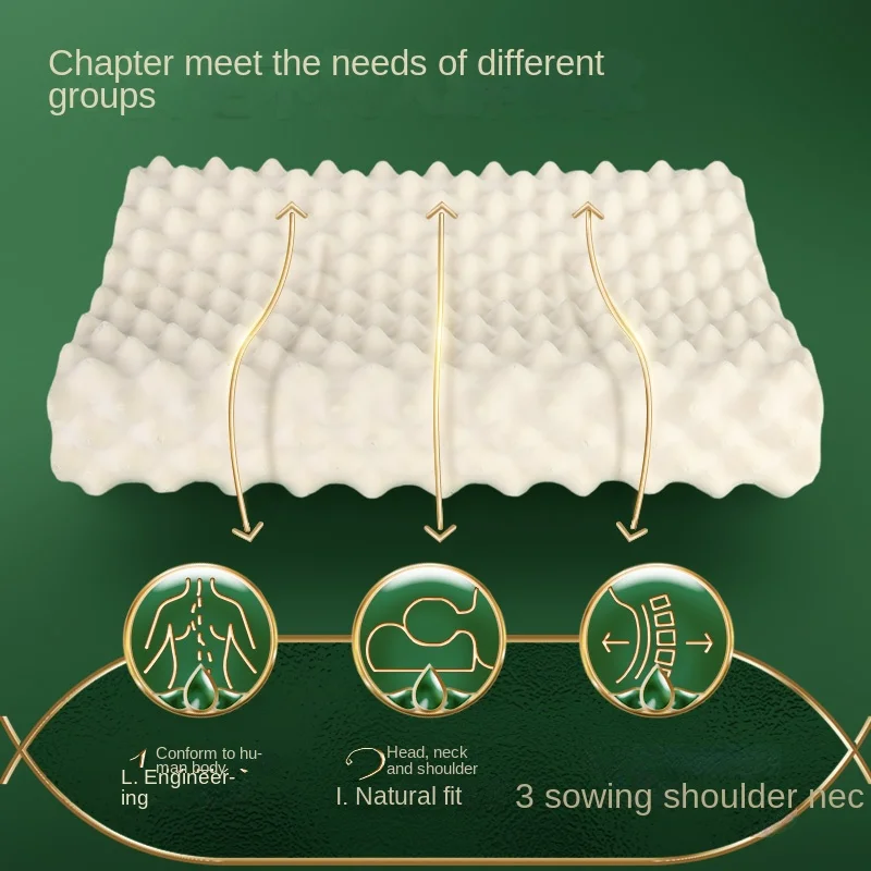 TAIHI Orthopedic Latex Pillow Thailand Massage Memory Cervical Neck Pain Pillows for Sleeping Remedial Effectively Prevent Mites 4