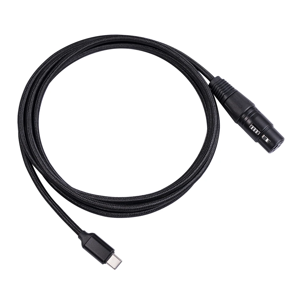 Type C To XLR 3 Pin Microphone Audio Cable USB 2.0 Male To Female Mic