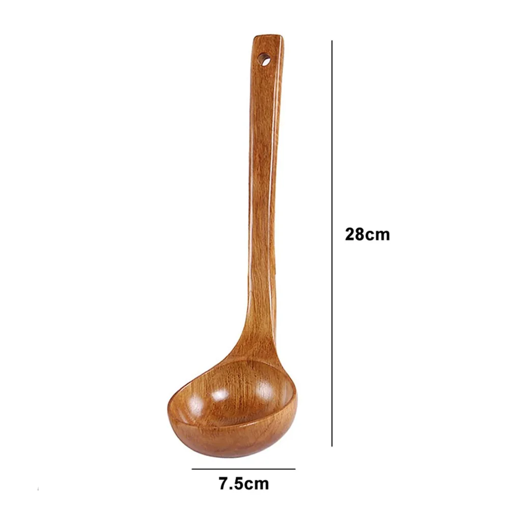 Kitchen Accessories Japanese Solid Soup Ladle Long Handle Hot Pot Spoon Kitchen Cooking Utensil Spoon Porridge
