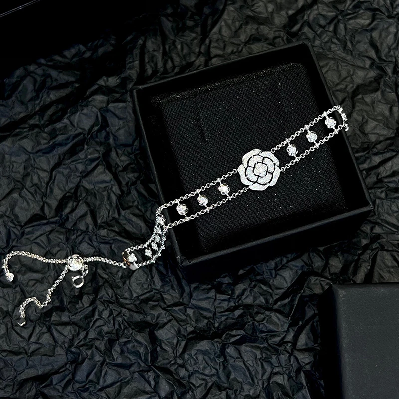 S3f85a3be13bc4d6e8ef776f70ca9d71d1 Aazuo Fine Jewelry Real 18K Pure White Gold Real Diamond H SI Luxuly Rose Flower Bracelet Gifted For Women Birthday Party Au750