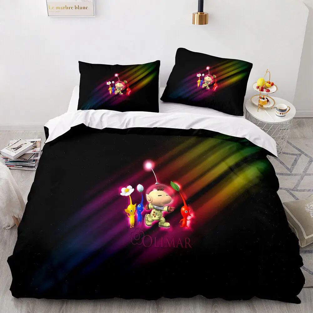 Game PIKMIN Bedding Sets Hocotate Olimar Comforter Quilt Bed Cover Duvet Cover Pillow Case 2-3 Pieces Sets Kids Adult Size 5