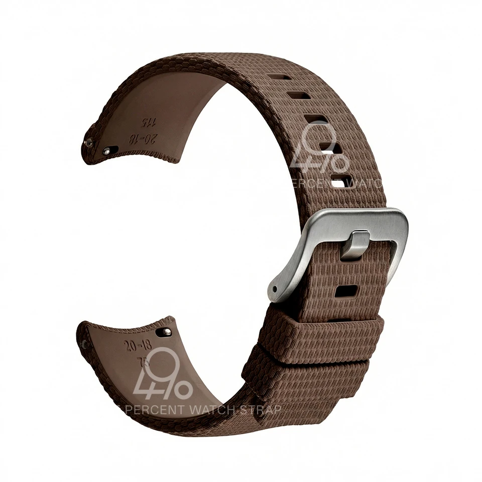 Premium Curved End Rubber Watch Strap – Durable FKM Military Band