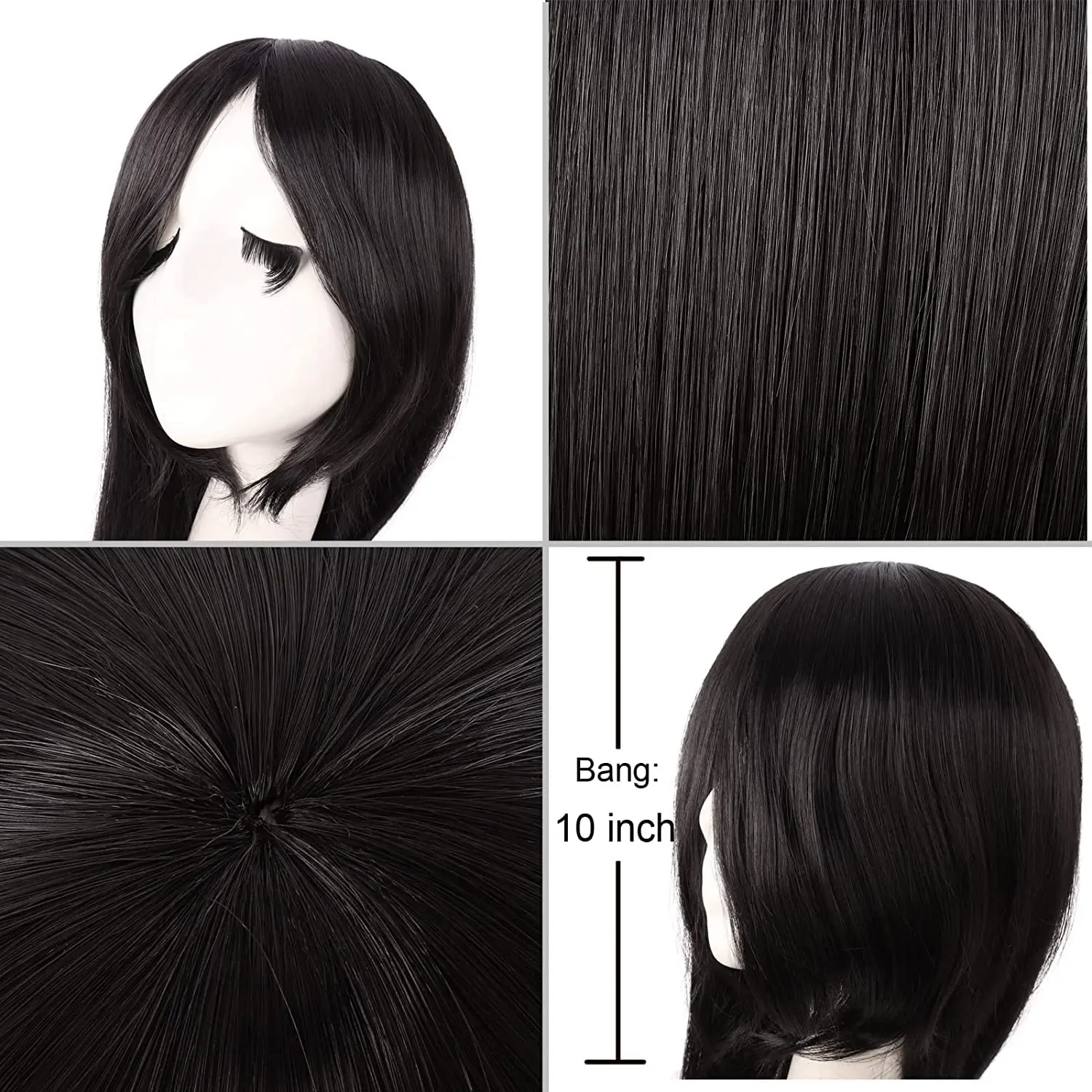 40 Inch 100 cm Black Long Straight Cosplay Costume Wig Fashion Party Synthetic Wig,synthetic wig