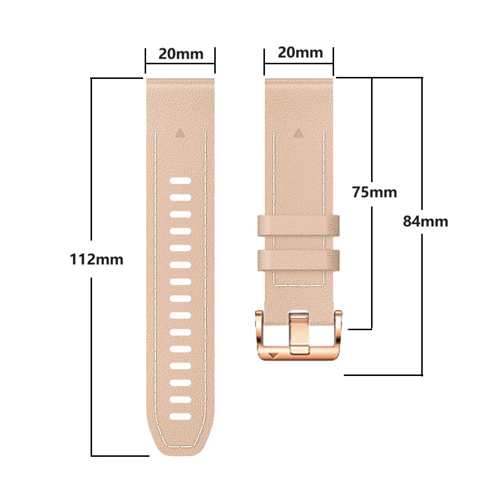 Elegant Silicone Leather Wristband, 20mm Quick Release Strap