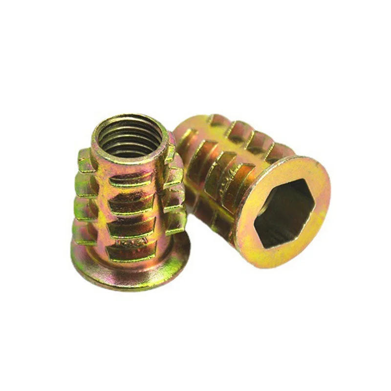 

Zinc Alloy Furniture Nuts Thread for Wood Insert Nut Flanged Hex Drive Head Furniture Nut M4 M5 M6 M8 M10