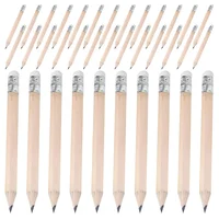50 Pcs Kids Pencils Triangular Golf Writing Mini Students Half Eraser Tops Toddler Short 1