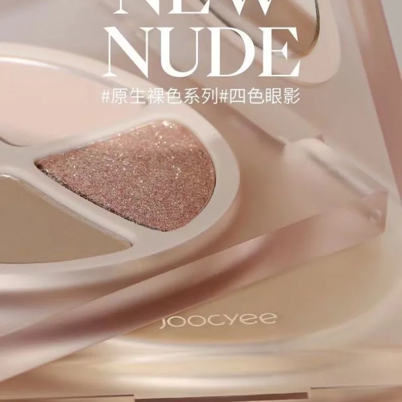 JOOCYEE 글리터 아이 섀도우 팔레트, 누드 쉬머 매트, 고색소, 4 색 아이섀도우 메이크업
