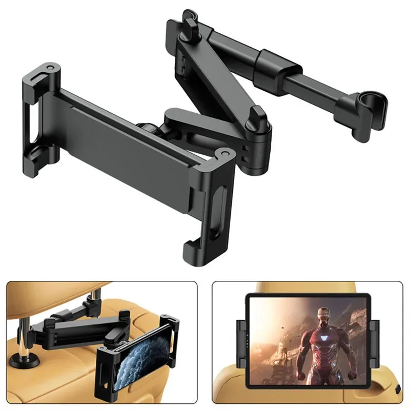 Phone Holder Telescopic Car Rear Pillow Tablet Rotating Car Seat Rear Stand Headrest Bracket for 5 13 Inch Phone Tablet