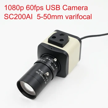 1080P USB 카메라, 60fps, 5-50mm 2.8-12mm 가변 초점 CS 렌즈, 1920x1080 HD 웹캠, SC200AI ,UVC 호환 플러그 앤 플레이
