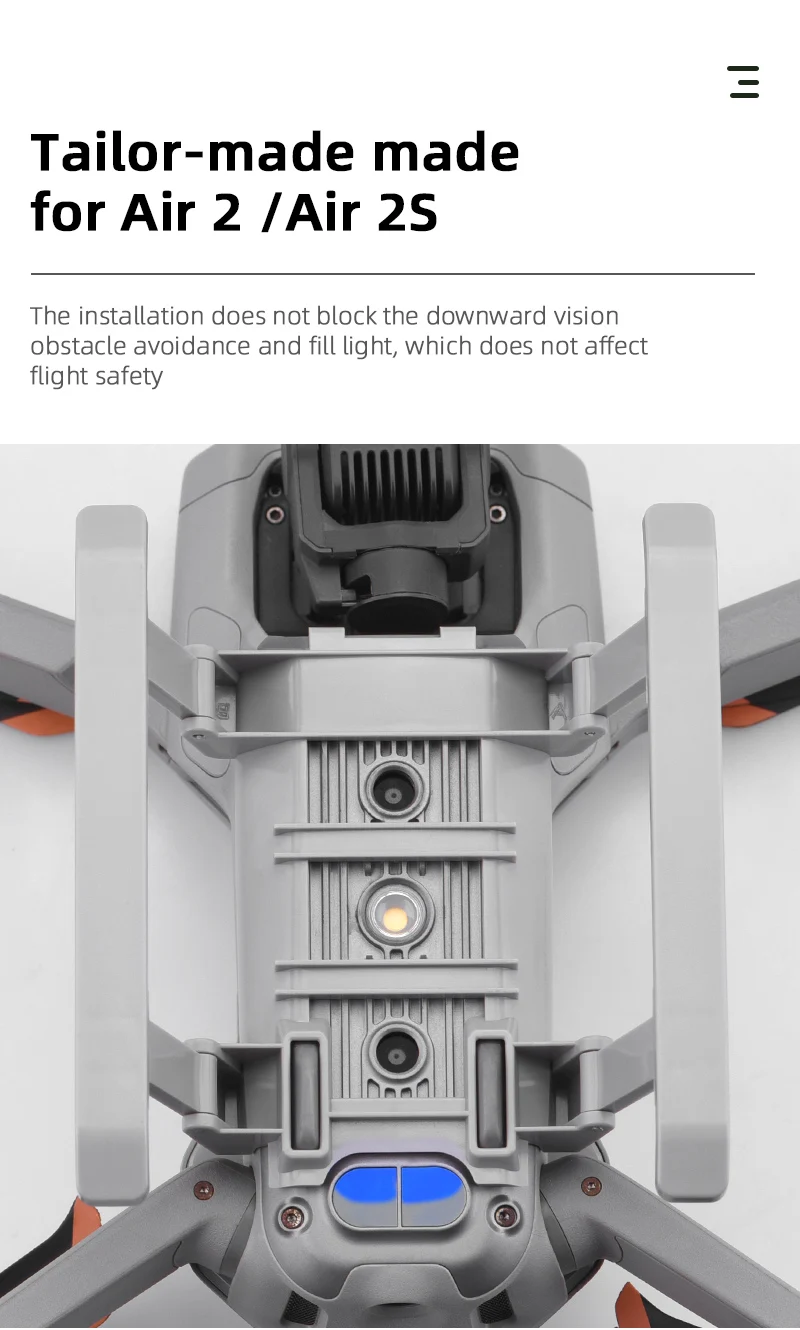 Tailor-made made for Air 2 /Air 25 The installation does not block the downward