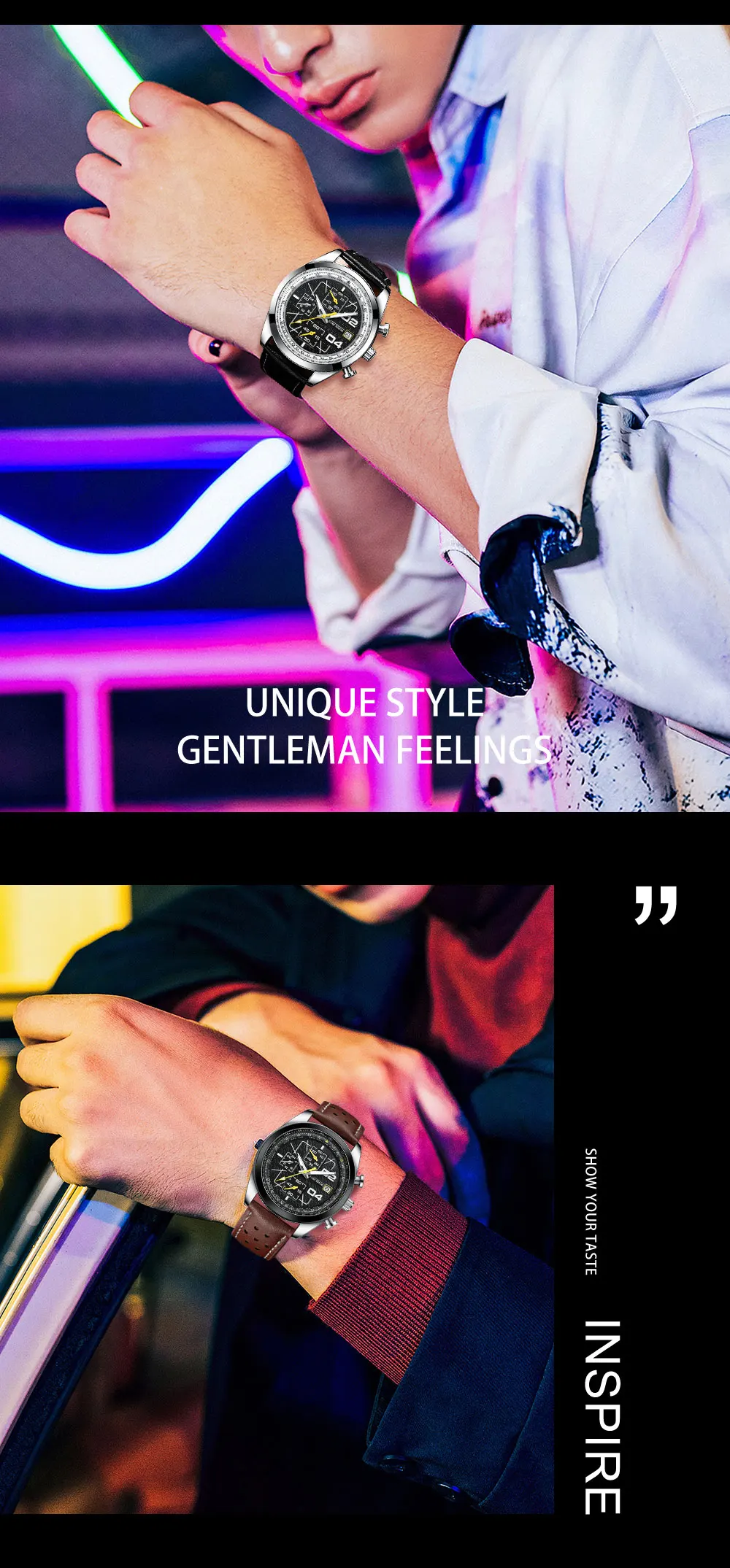 Ever Move Brand Launches A New Men's Multifunctional Waterproof Timing Quartz Watch For High-End Luxury Business Sports