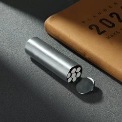 Compact Metal Cigarette Case for Travel and Outdoor Use - Holds 7 Cigarettes (Silver)
