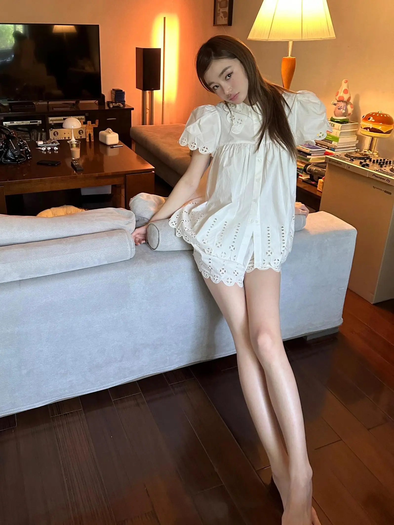 

Женская пижама Корейская Милая летняя ночная женская пижама с мультяшным принтом модная свободная Пижама с коротким рукавом для женщин пижамы