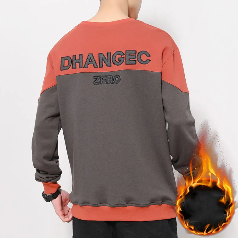 

Winter O Neck Hooded Sweatshirts Men Thick Oversized Hoodies Japanese Streetwear Casual Warm Men's Hooded 100%Polyester Clothing