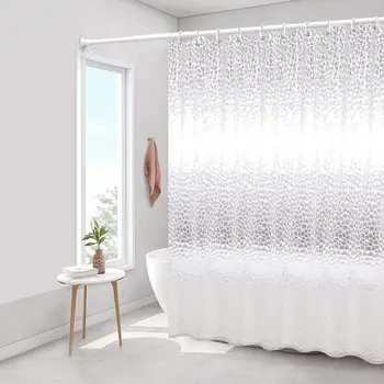 Tenda da doccia PEVA Tende da bagno geometriche trasparenti Impermeabili con ganci 180x200 cm Stile moderno antimuffa per WC 1