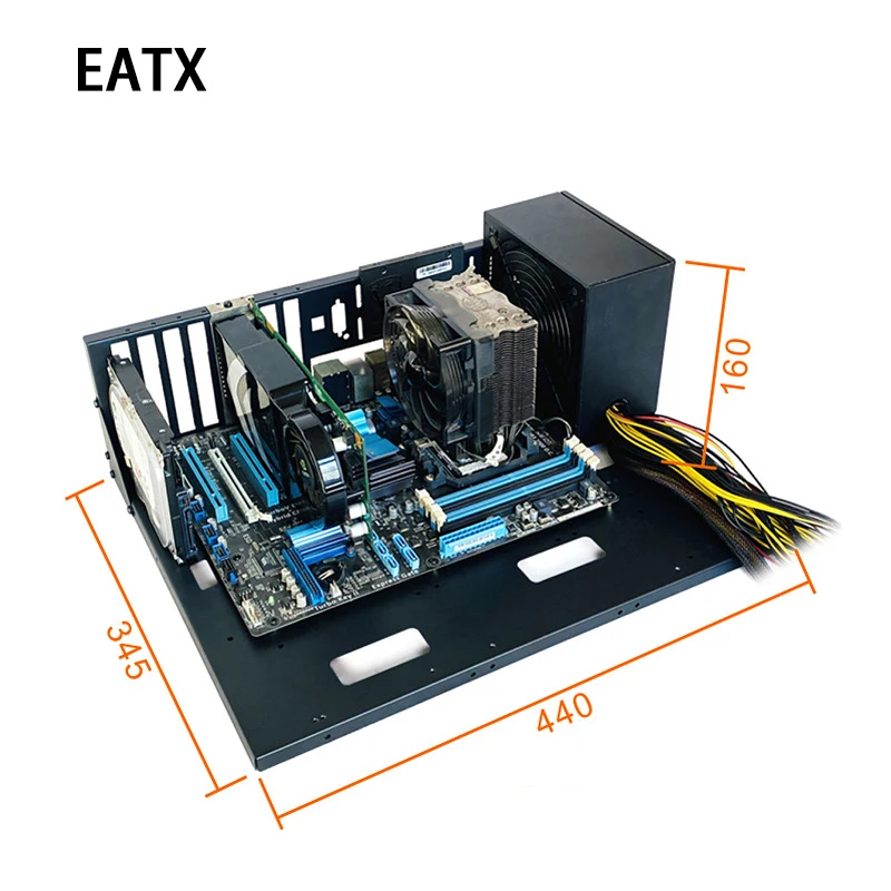 개방형 컴퓨터 섀시 양방향 서버 E-ATX/ATX 마더보드 브래킷 테스트 랙 개방형 냉각 랙